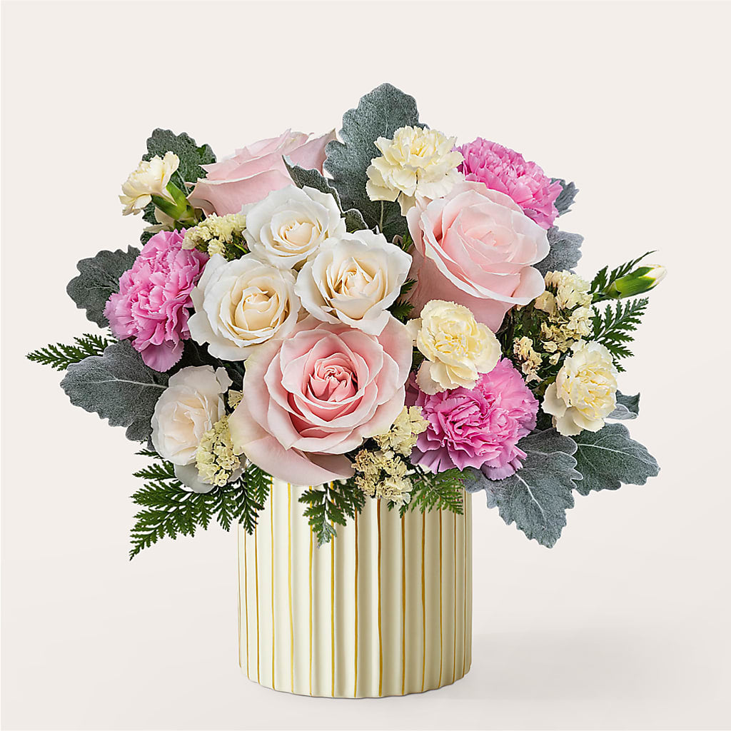 Blissful Moments Bouquet with Ivory Vase – Fleurs.ca, Quebec PQ