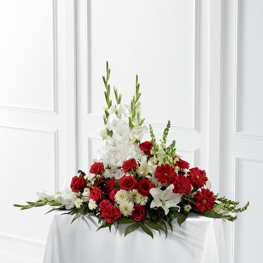 Crimson & White Arrangement – Fleurs.ca, Quebec PQ
