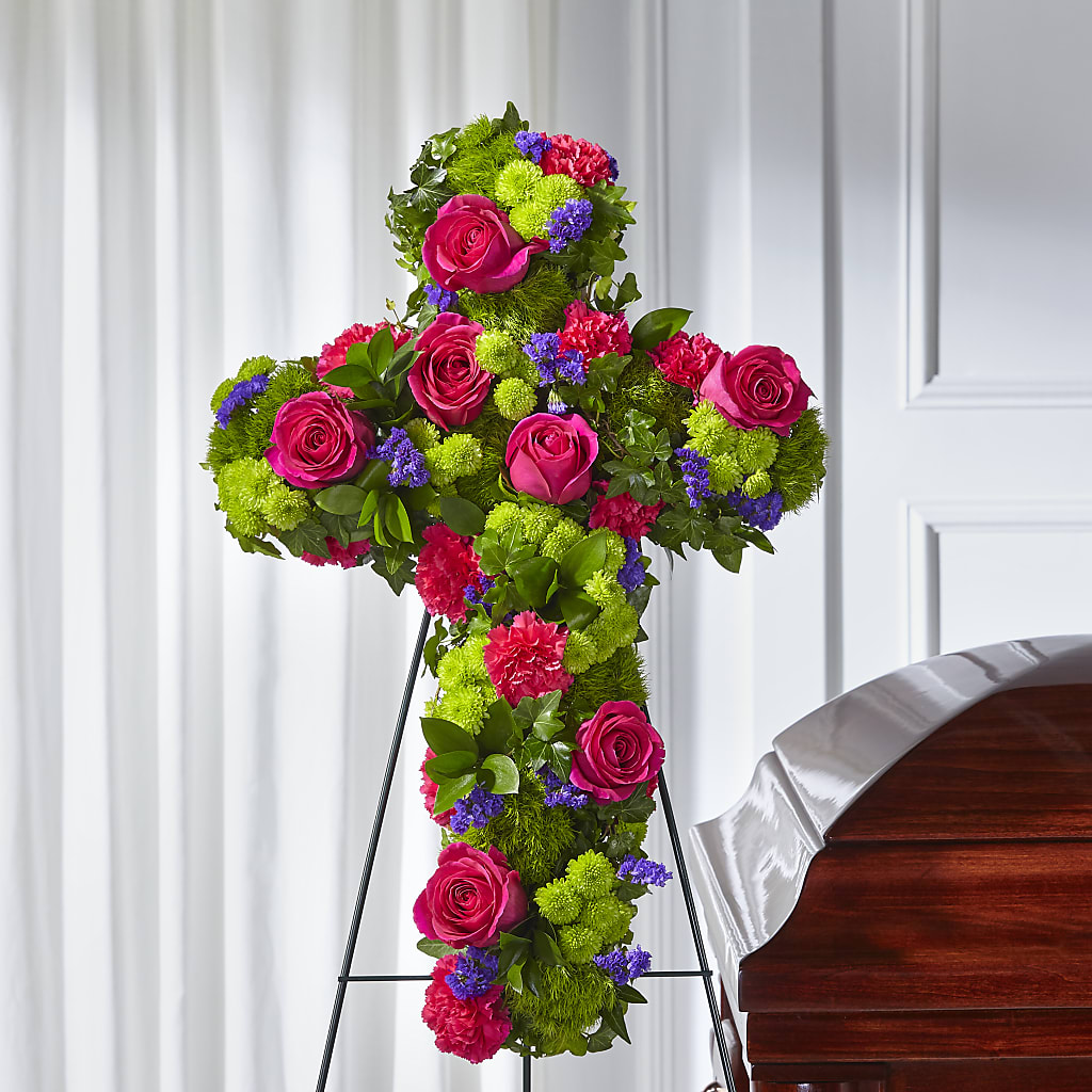 Tribute Rose Floral Cross – Fleurs.ca, Quebec PQ