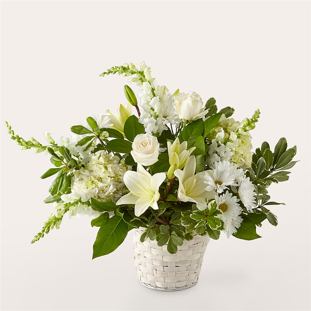 Ivory Elegance Floral Basket – Fleurs.ca, Quebec PQ