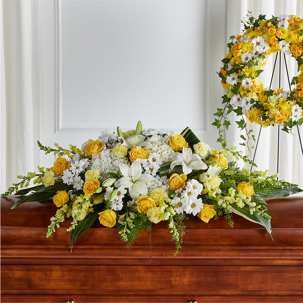 Golden Harmony Casket Spray – Fleurs.ca, Quebec PQ