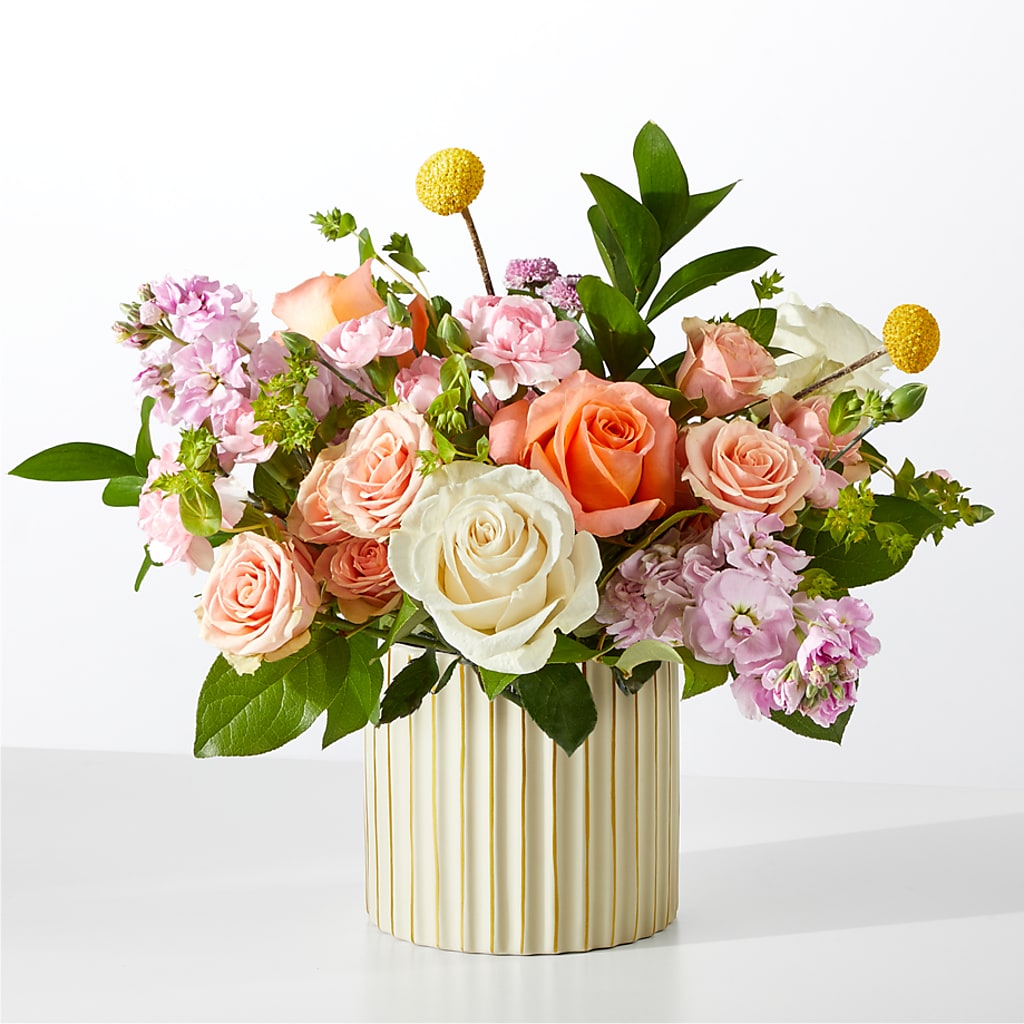 French Market Bouquet with Ivory Vase – Fleurs.ca, Quebec PQ