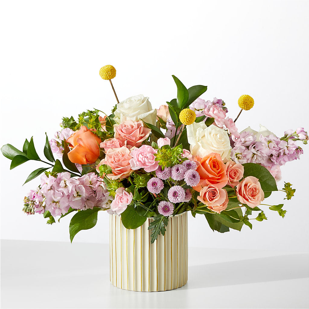French Market Bouquet with Ivory Vase – Fleurs.ca, Quebec PQ