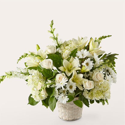 Panier fleuri ivoire élégant