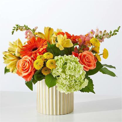 Autumn Sunshine Bouquet with Ivory Vase –  Fleurs.ca, Quebec PQ