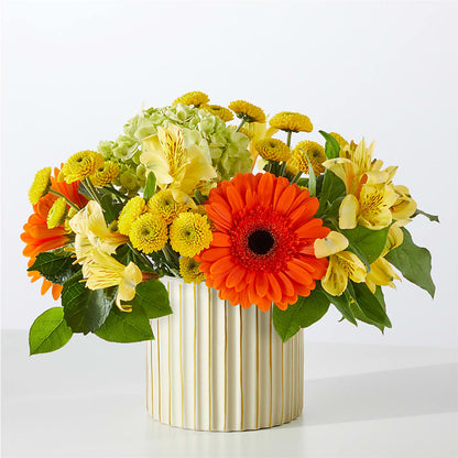 Autumn Sunshine Bouquet with Ivory Vase –  Fleurs.ca, Quebec PQ