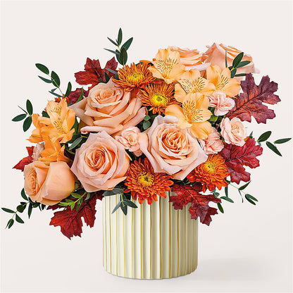 Spiced Latte Bouquet with Ivory Vase –  Fleurs.ca, Quebec PQ