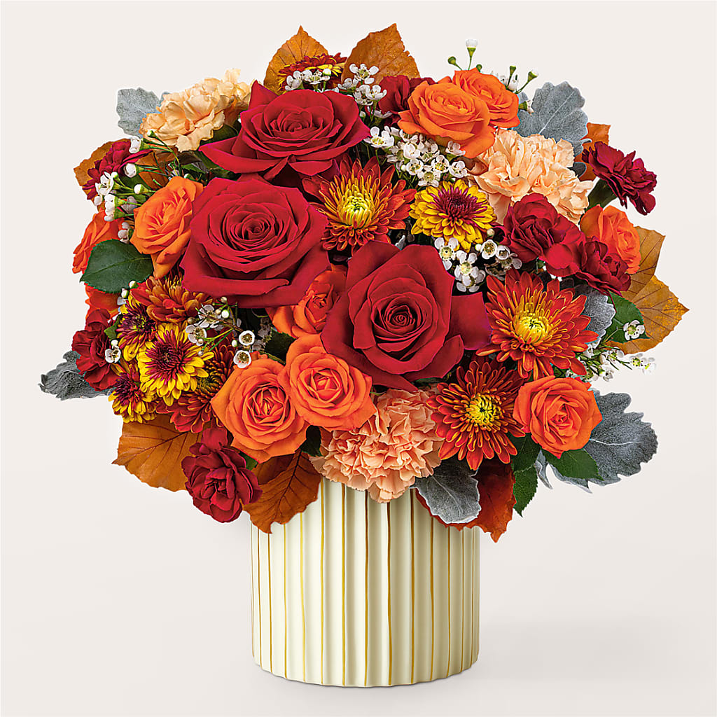 Merlot Bouquet with Ivory Vase –  Fleurs.ca, Quebec PQ